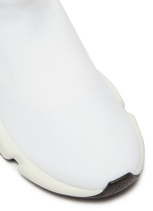 Detail View - Click To Enlarge - BALENCIAGA - 'Speed' double-B logo print slip-on knit kids sneakers