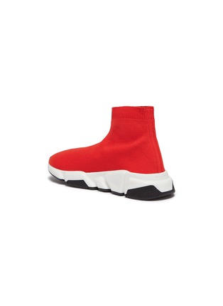 Figure View - Click To Enlarge - BALENCIAGA - 'Speed' Double-B logo print slip-on knit kids sneakers