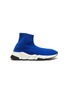 Main View - Click To Enlarge - BALENCIAGA - 'Speed' double-B logo print slip-on knit kids sneakers