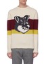Main View - Click To Enlarge - MAISON KITSUNÉ - Fox head jacquard colourblock sweater