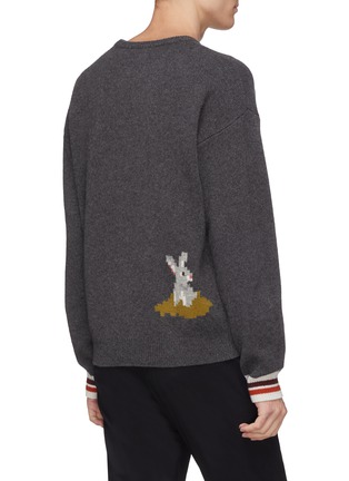Back View - Click To Enlarge - MAISON KITSUNÉ - Pixel fox jacquard wool sweater