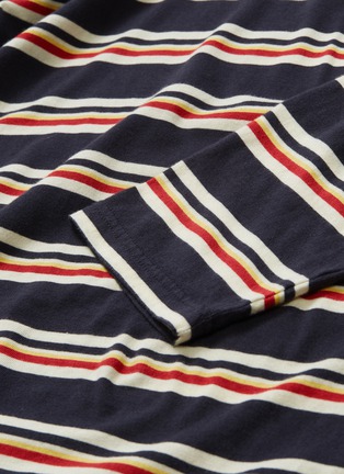  - MAISON KITSUNÉ - Fox logo embroidered stripe long sleeve T-shirt
