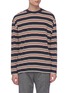 Main View - Click To Enlarge - MAISON KITSUNÉ - Fox logo embroidered stripe long sleeve T-shirt