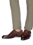 Figure View - Click To Enlarge - MAGNANNI - Suede double monk strap leather shoes