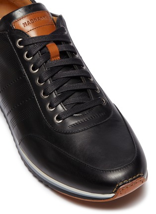 Detail View - Click To Enlarge - MAGNANNI - 'Merino' perforated panel leather sneakers