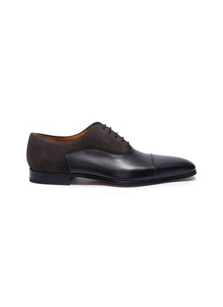 Main View - Click To Enlarge - MAGNANNI - Suede panel leather Oxfords