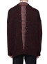 - 10158 - Detachable gingham check back panel unisex wool cardigan