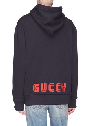 Back View - Click To Enlarge - GUCCI - 'Bugs Bunny' logo print zip hoodie