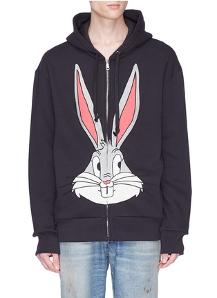 Main View - Click To Enlarge - GUCCI - 'Bugs Bunny' logo print zip hoodie