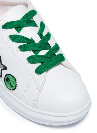 Detail View - Click To Enlarge - WINK - 'Popcorn' mix appliqué leather kids sneakers