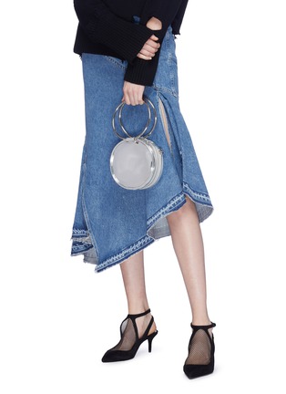 Figure View - Click To Enlarge - KARA - 'Selfie CD' oversized ring mirror faux leather crossbody bag