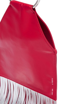Detail View - Click To Enlarge - KARA - Ring handle fringe leather pouch