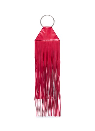 Main View - Click To Enlarge - KARA - Ring handle fringe leather pouch