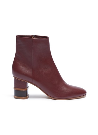 Main View - Click To Enlarge - GABRIELA HEARST - 'Miguel' wooden stacked heel leather ankle boots