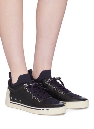 Figure View - Click To Enlarge - ASH - 'Nippy' sock leather sneakers