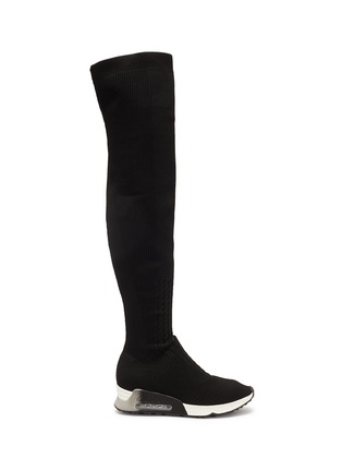 Main View - Click To Enlarge - ASH - 'Lola' thigh high knit sock sneaker boots