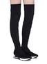 Figure View - Click To Enlarge - ASH - 'Lola' thigh high knit sock sneaker boots