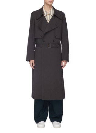 Main View - Click To Enlarge - ETHOSENS - Belted wool georgette trench coat