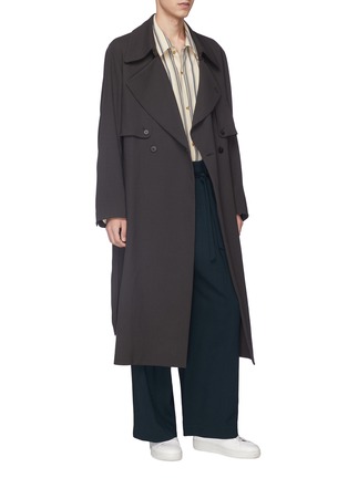 Figure View - Click To Enlarge - ETHOSENS - Belted wool georgette trench coat