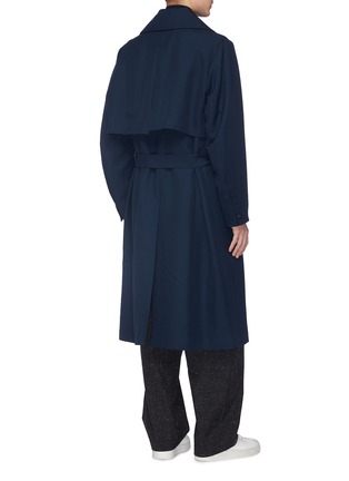 Back View - Click To Enlarge - ETHOSENS - Belted wool georgette coat