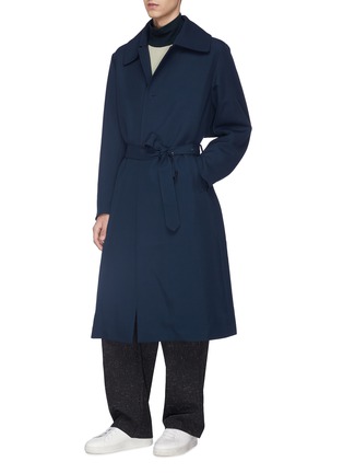Figure View - Click To Enlarge - ETHOSENS - Belted wool georgette coat