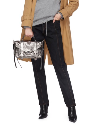 Front View - Click To Enlarge - PROENZA SCHOULER - 'PS1+ Zip' tiny metallic leather satchel bag