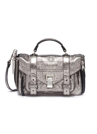 Main View - Click To Enlarge - PROENZA SCHOULER - 'PS1+ Zip' tiny metallic leather satchel bag