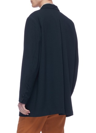 Back View - Click To Enlarge - ETHOSENS - Wool georgette long soft blazer