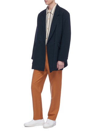 Figure View - Click To Enlarge - ETHOSENS - Wool georgette long soft blazer