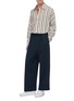 Figure View - Click To Enlarge - ETHOSENS - Belted drop crotch wool wide leg pants