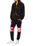 Figure View - Click To Enlarge - GCDS - Camouflage print faux shearling half zip hoodie