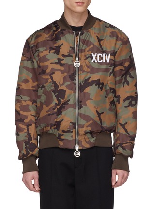 Main View - Click To Enlarge - GCDS - Logo appliqué camouflage print bomber jacket