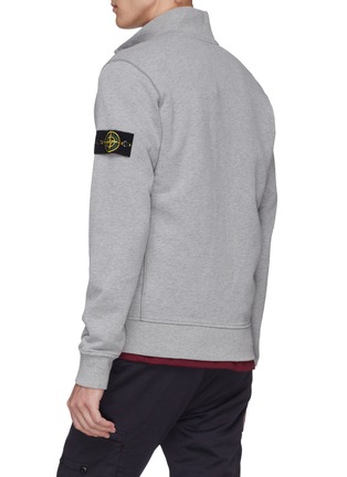 Back View - Click To Enlarge - STONE ISLAND - Garment dyed zip track top