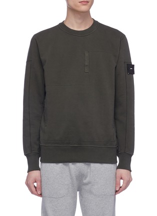 Main View - Click To Enlarge - STONE ISLAND - Panelled patch pocket sweatshirt