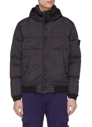 Main View - Click To Enlarge - STONE ISLAND - Retractable hood down puffer jacket