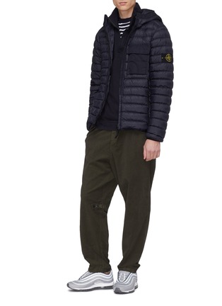 Figure View - Click To Enlarge - STONE ISLAND - Raglan sleeve half zip turtleneck sweatshirt