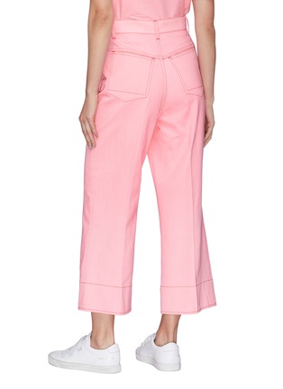 Back View - Click To Enlarge - CÉDRIC CHARLIER - Contrast topstitching denim culottes