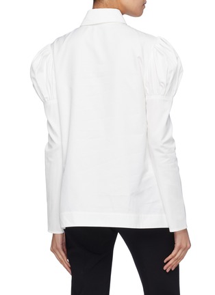 Back View - Click To Enlarge - ELLERY - 'Breuer' puff sleeve mix button twill top