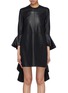 Main View - Click To Enlarge - ELLERY - 'Kilkenny' ruffle drape sleeve leather mini dress