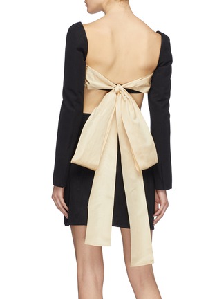 Back View - Click To Enlarge - ELLERY - 'Paalen' contrast ribbon tie open back dress