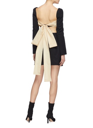 Figure View - Click To Enlarge - ELLERY - 'Paalen' contrast ribbon tie open back dress