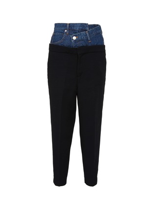 Main View - Click To Enlarge - ENFÖLD - Staggered denim waist panel pants