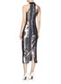 Back View - Click To Enlarge - GALVAN LONDON - 'Chrome' panelled sequin high neck dress