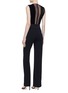 Back View - Click To Enlarge - GALVAN LONDON - 'Gwyneth' tulle panel velvet jumpsuit