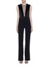 Main View - Click To Enlarge - GALVAN LONDON - 'Gwyneth' tulle panel velvet jumpsuit