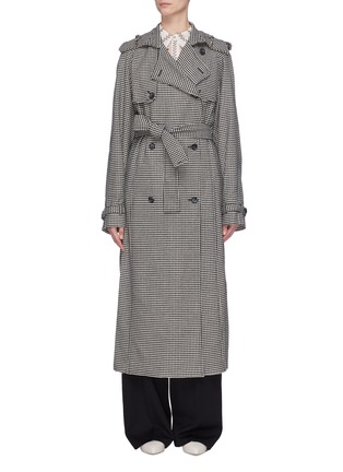Main View - Click To Enlarge - GABRIELA HEARST - 'Lorna' godet houndstooth check plaid trench coat