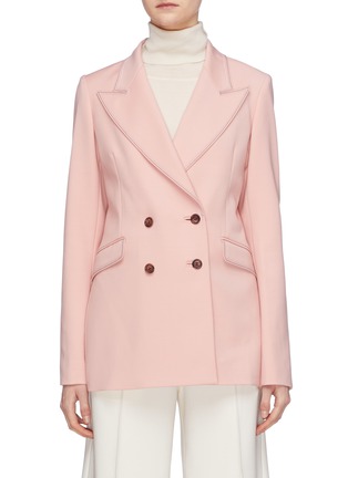 Main View - Click To Enlarge - GABRIELA HEARST - 'Angela' peaked lapel double breasted virgin wool blazer