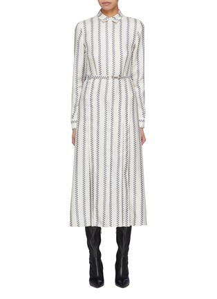 Main View - Click To Enlarge - GABRIELA HEARST - 'Jane' belted boot stripe print dress