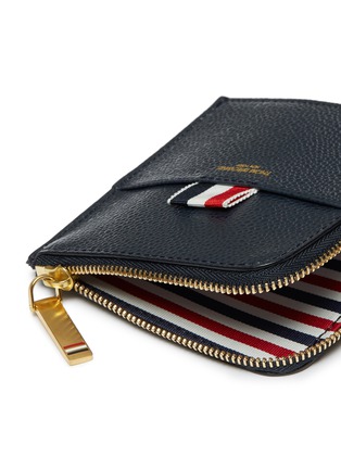 Detail View - Click To Enlarge - THOM BROWNE  - Pebble grain square leather zip wallet