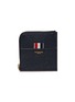 Main View - Click To Enlarge - THOM BROWNE  - Pebble grain square leather zip wallet